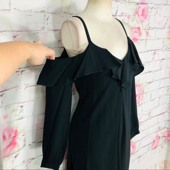 A.L.C. Felicia ruffle cold shoulder little black cocktail dress size 6 - Picture 5 of 14